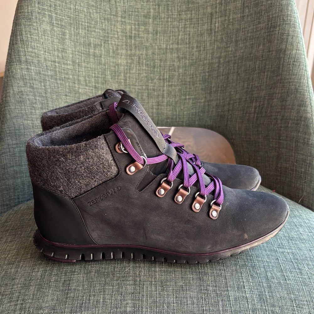 Cole Haan Women’s ZEROGRAND Hiker Waterproof Hiking Boot Gray Ankle Boots 11 EUC